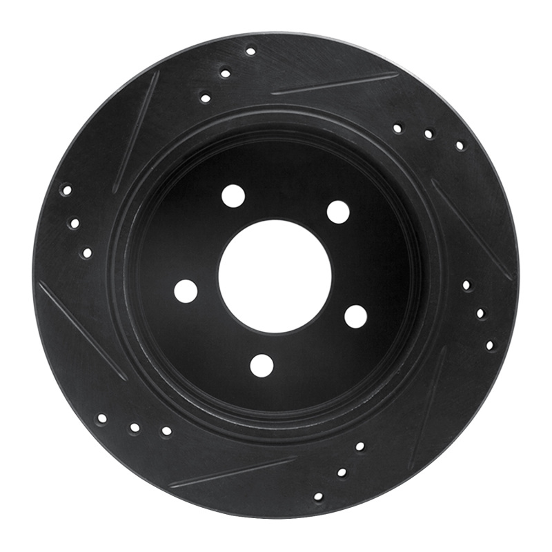 Ford Ranger Brake Rotor (1) - Rear Right - R1 Concepts - Drilled & Slotted - Black - `10-`11